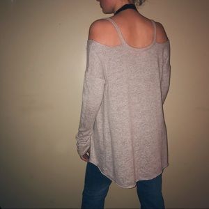 Inspired Hearts Sweaters - Cold Shoulder Oversized Sweater Inspired Hearts Sweaters - Cold Shoulder Oversized Sweater